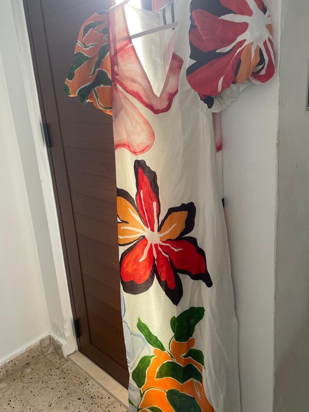 Anthropologie maxi dress small nwt bold sleeves back zipper gorge - Picture 5 of 6